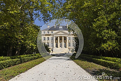 Margaux castle (Chateau Margaux), Medoc, Bordeaux, Aquitaine, France Stock Photo