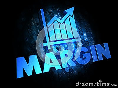 Margin Concept on Dark Digital Background. Stock Photo