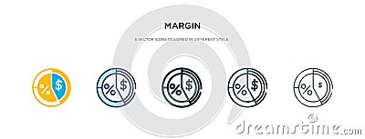 Margin icon in different style vector illustration. two colored and black margin vector icons designed in filled, outline, line Vector Illustration