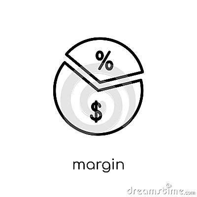 Margin icon. Trendy modern flat linear vector Margin icon on white background from thin line Business collection Vector Illustration