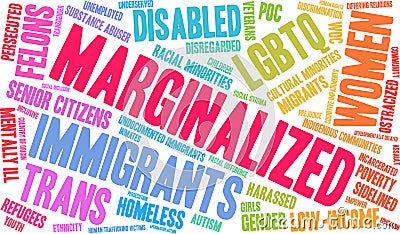 Marginalized Word Cloud Vector Illustration