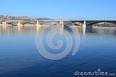 Margit or Margaret Bridge bridge in Budapest, Hungary. Stock Photo