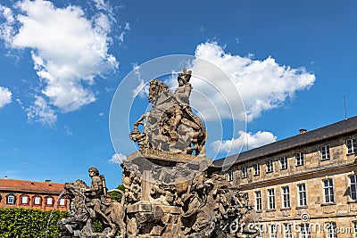The Margrave Fountain located on Residenzplatz of Bayreuth Stock Photo