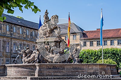 Margrave Fountain - New castle Bayreuth Editorial Stock Photo