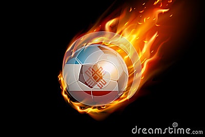 Mari El Fire Football Realistic Design Vector Illustration