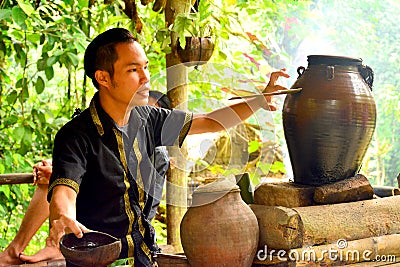 Mari Mari Cultural Village tour guide in Sabah, Malaysia Editorial Stock Photo