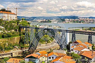 Maria Pia Bridge in Porto Stock Photo