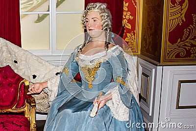 Maria Theresa wax figure, Madame Tussaud`s museum Vienna Editorial Stock Photo