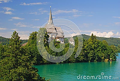 Maria Woerth,Lake Woerthersee Stock Photo