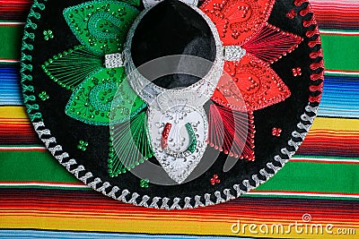 Mariachi hat with the colors of the Mexican flag Stock Photo