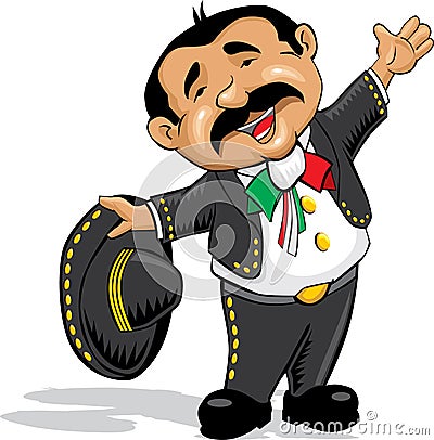 Mariachi with open arms Vector Illustration