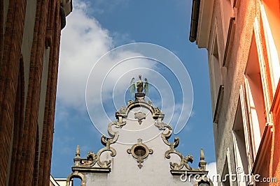 Mariacka Street - Ulica Mariacka on the old town. Old architecture historical place. Travel destinations. Tourist Stock Photo