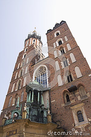 Mariacki church in Cracov Stock Photo