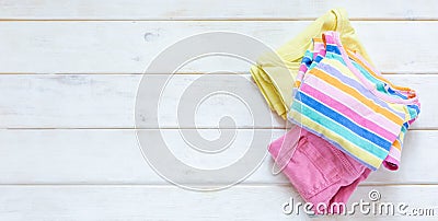 Marie Kondo tyding up method concept - folded clothes Stock Photo