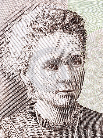 Marie Sklodowska Curie portrait Stock Photo
