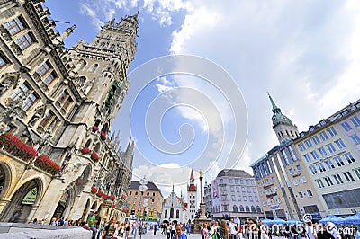 Marienplatz. City Town Hall Editorial Stock Photo