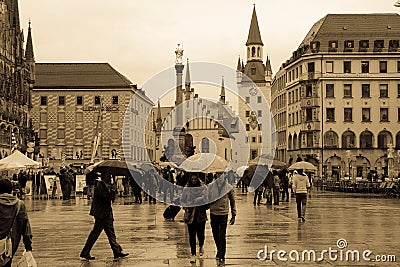 Marienplatz and the old City hall. Munich. Germany Editorial Stock Photo