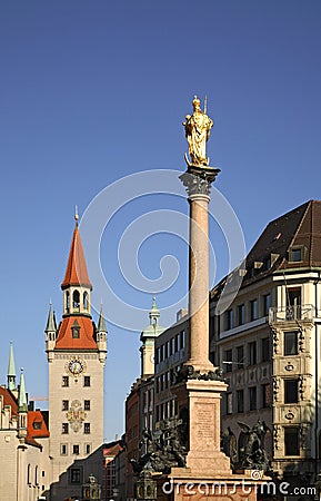 Marienplatz square in Munich. Germany Stock Photo