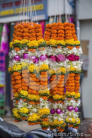 Marigold flower in Mumbai Stock Photo