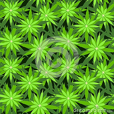 Marijuana background vector seamless patterns Vector Illustration