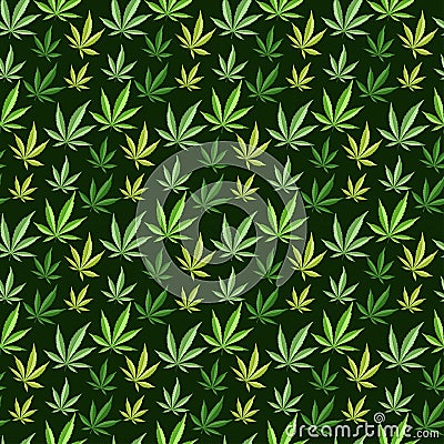 Marijuana background vector seamless patterns Vector Illustration