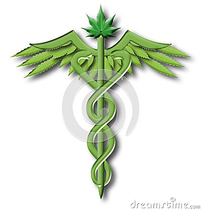 Marijuana Caduceus Stock Photo