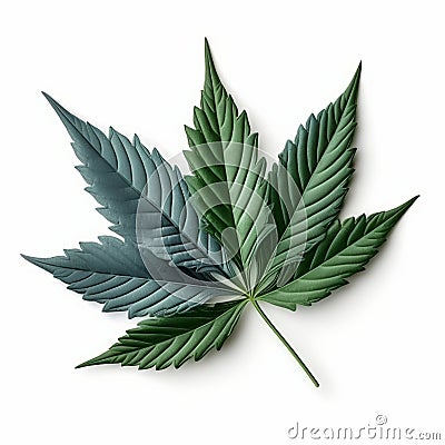 Marijuana cannabis leaf isolated on a plain white background Stock Photo