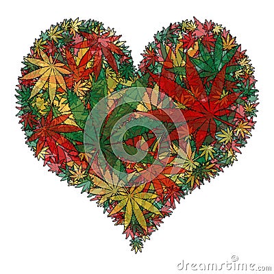 Marijuana heart Stock Photo