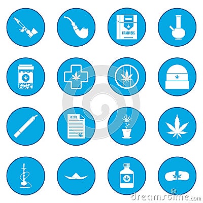 Marijuana icon blue Vector Illustration