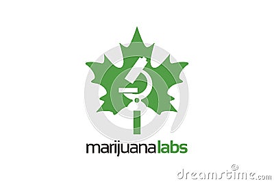 Marijuana labs logo design template Vector Illustration