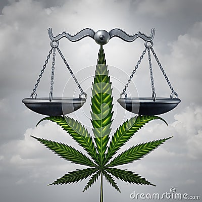 Marijuana Law Concept Cartoon Illustration