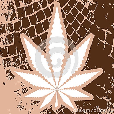Marijuana leaf on abstract background Vector Illustration