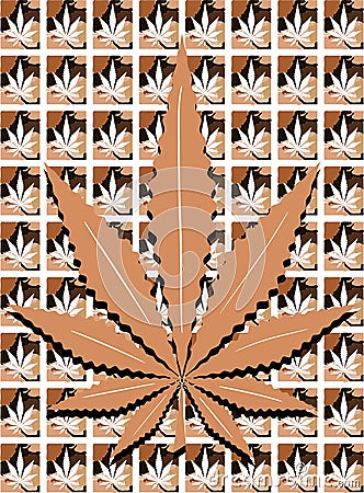 Marijuana leaf on background Vector Illustration
