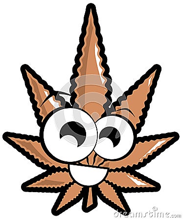 Marijuana leaf cartoon isolated Stock Photo