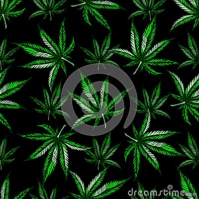 Marijuana leaf pattern. Vector Illustration