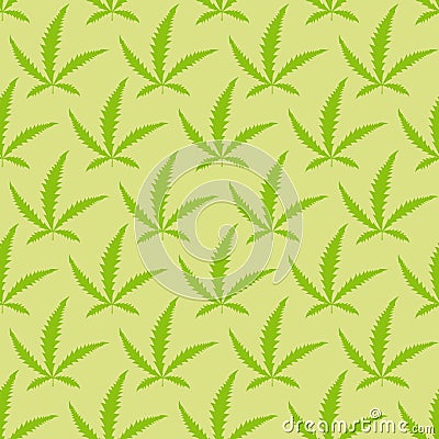 Marijuana leaves seamless pattern. VEctor Narcotic background Vector Illustration