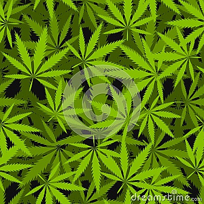 Marijuana leaves seamless vector pattern. Vector Illustration