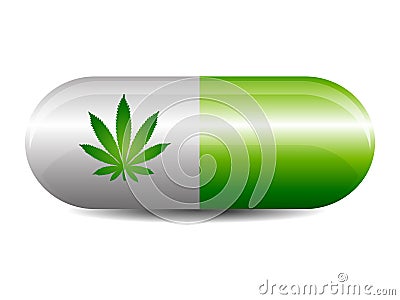 Marijuana portion capsule Vector Illustration