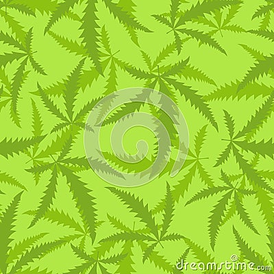 Marijuana is a seamless pattern. Background of narcotic plant. Vector Illustration