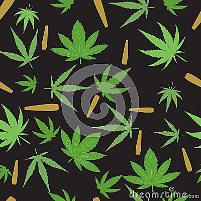 Marijuana seamless pattern vector. Vector Illustration