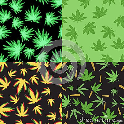 Marijuana seamless pattern vector. Vector Illustration