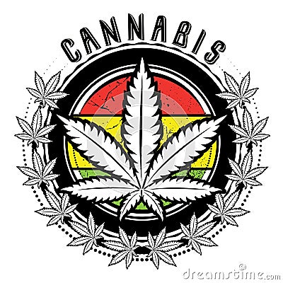 Marijuana and weed leaf logo design Stock Photo