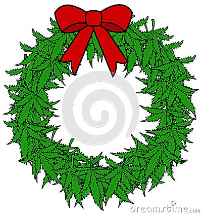 Marijuana Wreath Stock Photo