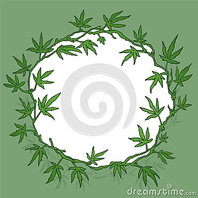 Marijuana wreath illustration Cartoon Illustration