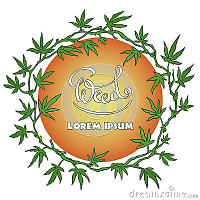 Marijuana wreath vector illustration Vector Illustration