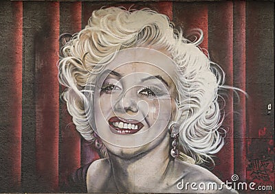 Marilyn Monroe mural, Bishop Arts District, Dallas, Texas Editorial Stock Photo