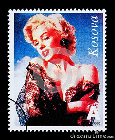 Marilyn Monroe Postage Stamp Editorial Stock Photo