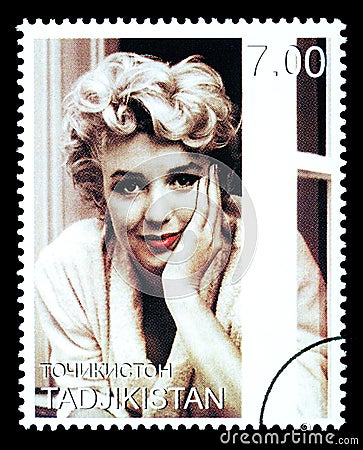 Marilyn Monroe Postage Stamp Editorial Stock Photo