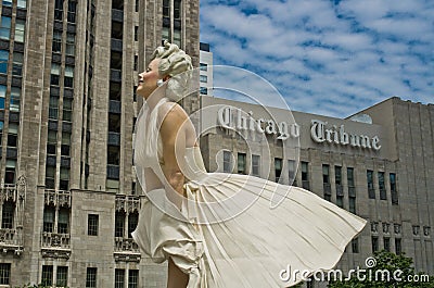 Marilyn Monroe statue in Chicago Editorial Stock Photo