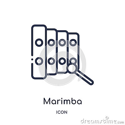 Marimba icon from music outline collection. Thin line marimba icon isolated on white background Vector Illustration